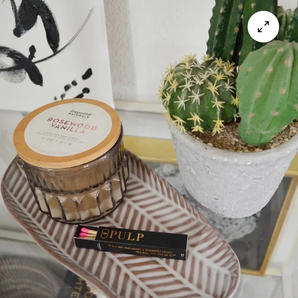 Anthrohome Terra Cotta Platter Leaf Anthropologie Boho Decor Tray AnthroLiving - Picture 3 of 8